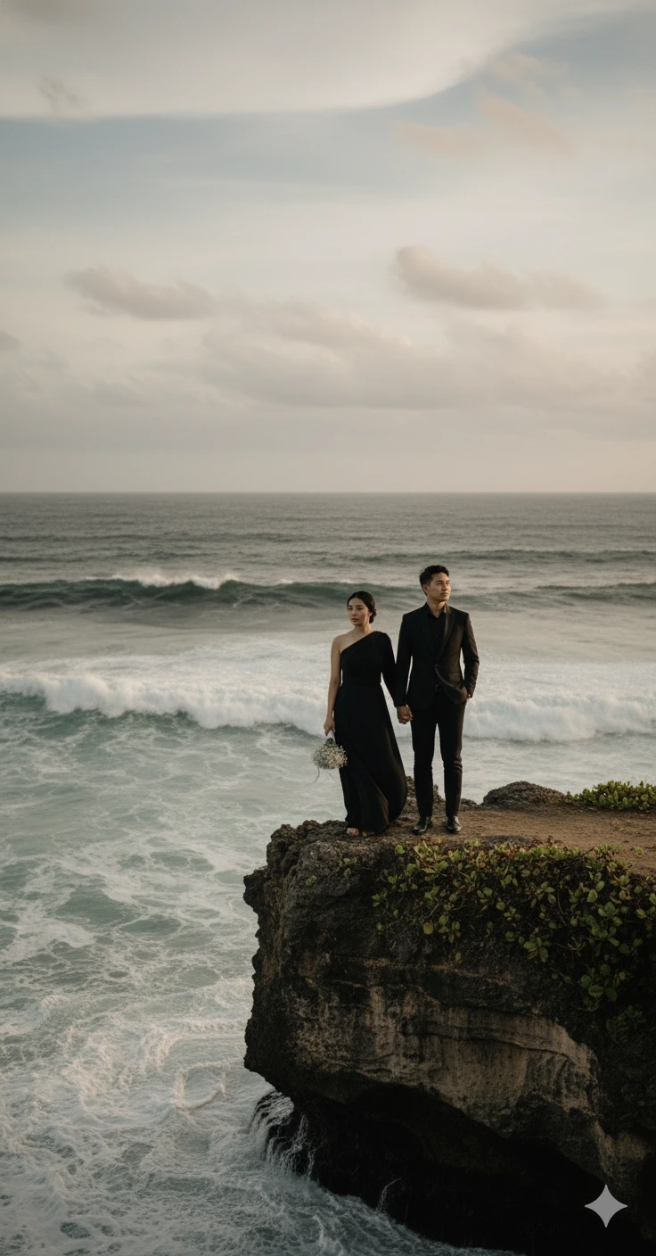 Foto prewedding close-up Putri & Putra.