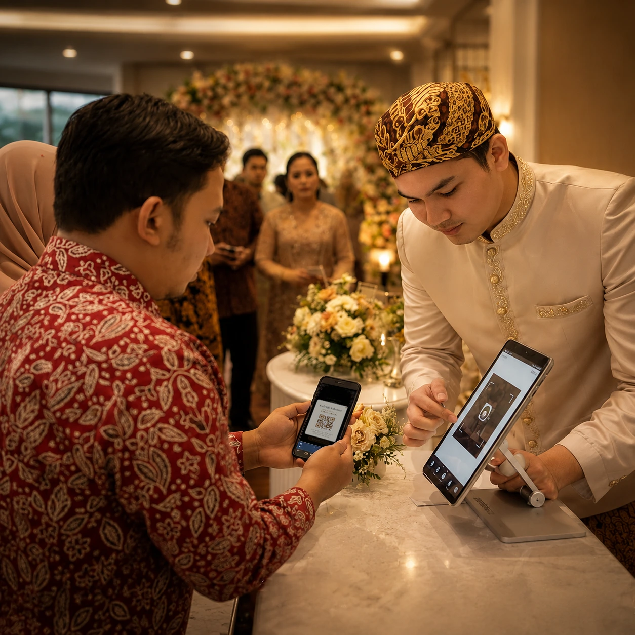 Proses check-in tamu digital